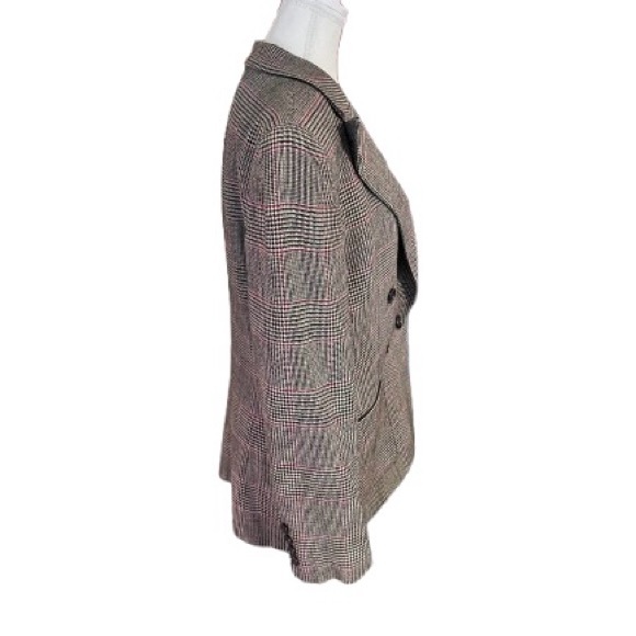 Vintage Ralph Lauren Plaid Blazer Jacket Size 8 Designer 80s 90s retro black red - Picture 6 of 13